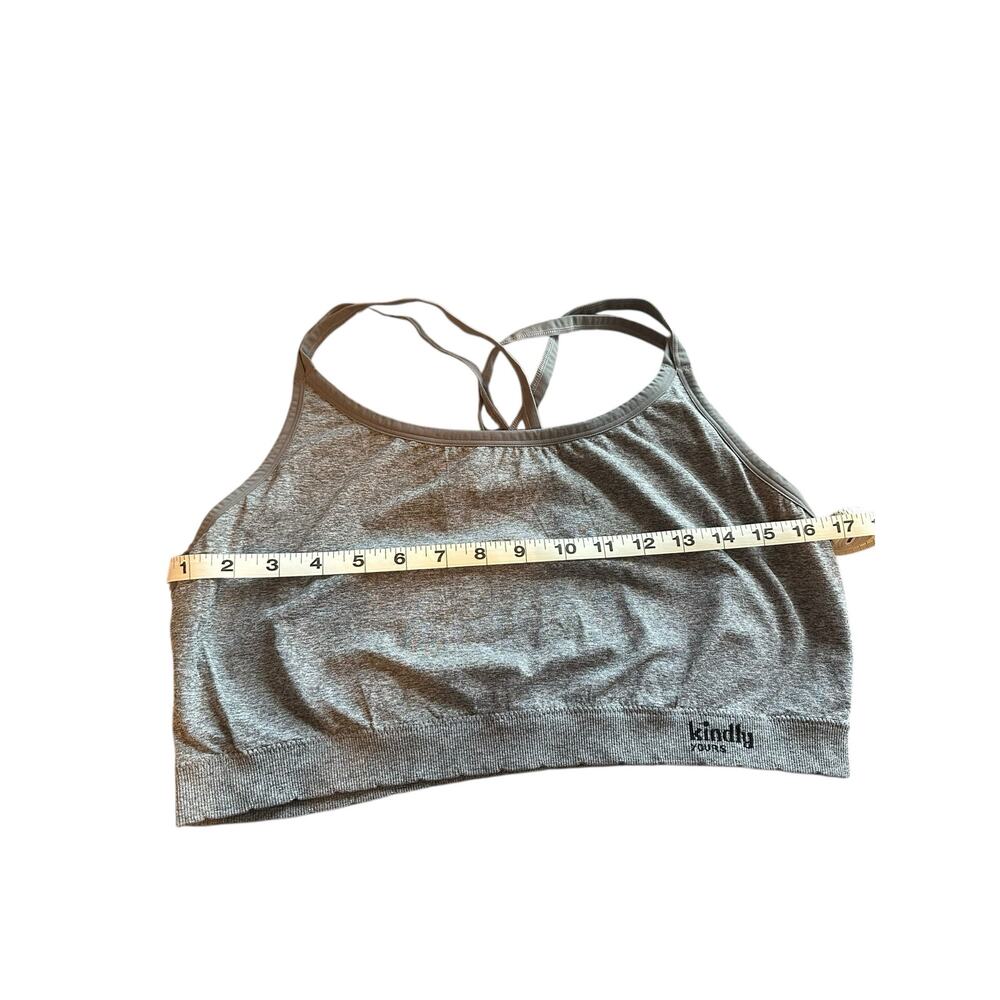 Kindly Yours Heathered Gray Strappy Athletic Sports Bra Women's Size 3XL - Picture 5 of 8